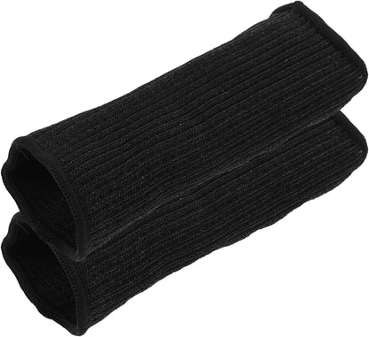 Cut Resistant Protective Arm Sleeves 20cm Length, 2 Pcs Black Anti-cut Welding and Gardening Sleeves for Carpentry, Mechanics, and Outdoor Work Safety