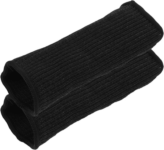 Cut Resistant Protective Arm Sleeves 20cm Length, 2 Pcs Black Anti-cut Welding and Gardening Sleeves for Carpentry, Mechanics, and Outdoor Work Safety