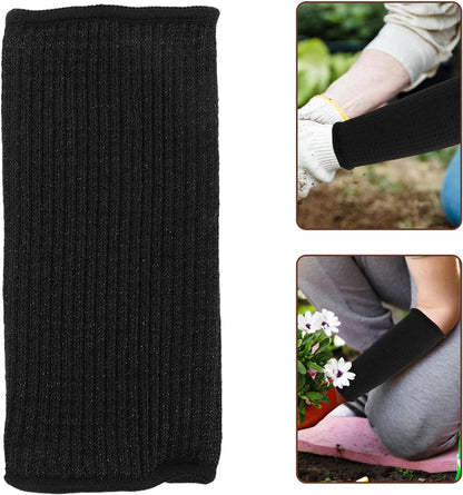 Cut Resistant Protective Arm Sleeves 20cm Length, 2 Pcs Black Anti-cut Welding and Gardening Sleeves for Carpentry, Mechanics, and Outdoor Work Safety