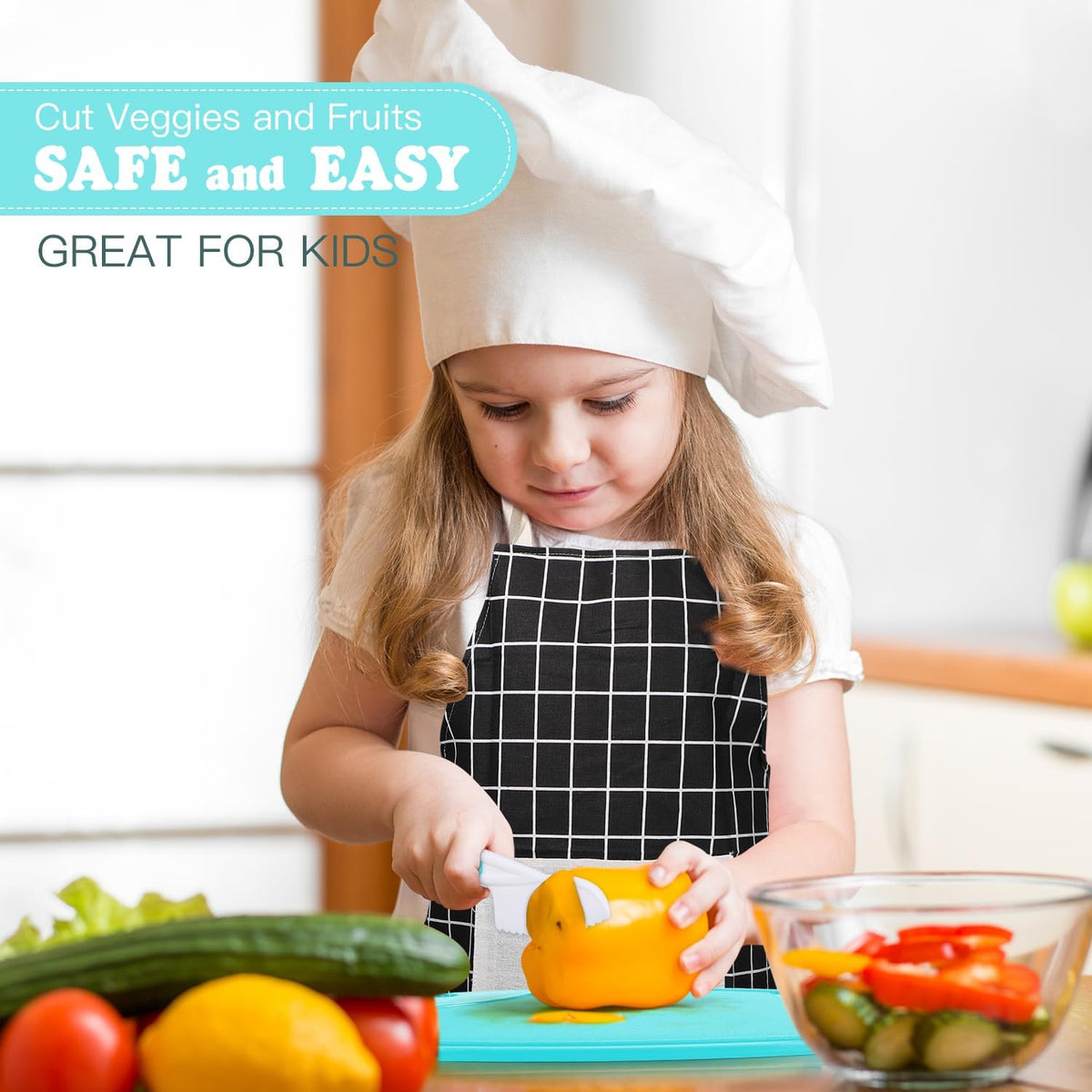 Kids Cooking Sets Real, Kids Cooking and Baking Set with Storage Case Kid Safe Knives Cutting Board Apron Cookbook Toddler Cooking Utensils, Montessori Kitchen Tools, Birthday Gifts for Girls Boys