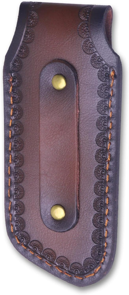 4.5" Pocket Sheath, Genuine Leather Sheaths for Belt, Buck Pocket Holster Case, Shop Sheath Holder for Men (Large-5.47 * 2.48in)