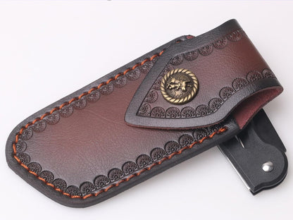 4.5" Pocket Sheath, Genuine Leather Sheaths for Belt, Buck Pocket Holster Case, Shop Sheath Holder for Men (Large-5.47 * 2.48in)
