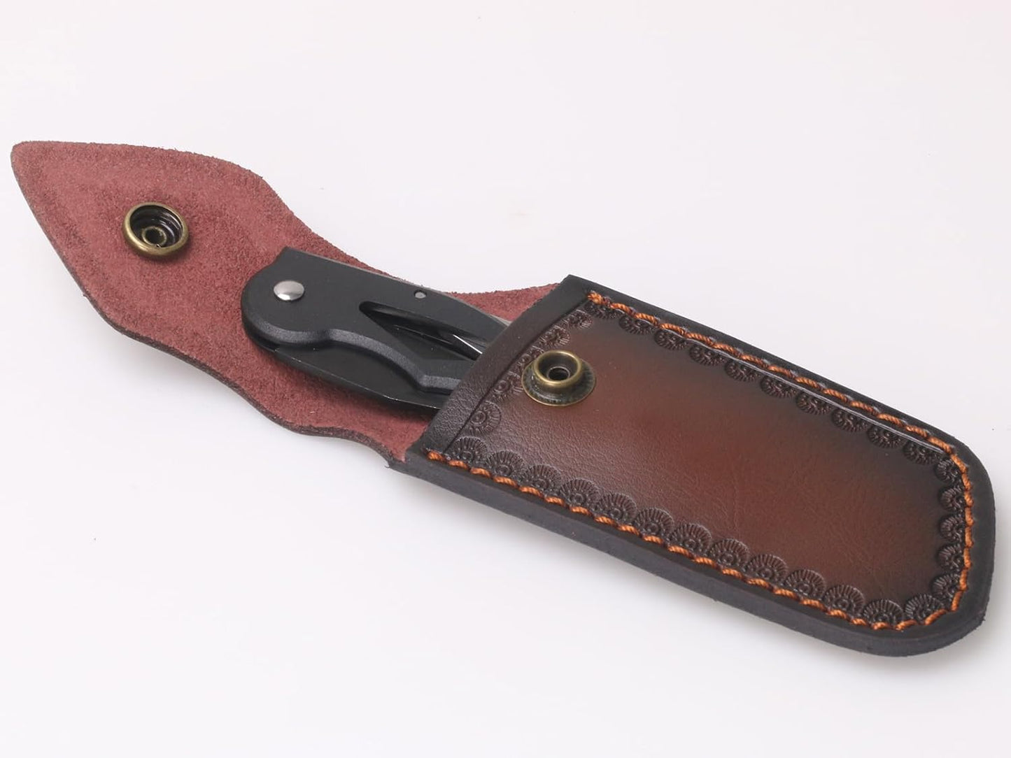 4.5" Pocket Sheath, Genuine Leather Sheaths for Belt, Buck Pocket Holster Case, Shop Sheath Holder for Men (Large-5.47 * 2.48in)
