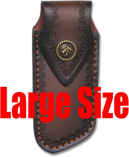 4.5" Pocket Sheath, Genuine Leather Sheaths for Belt, Buck Pocket Holster Case, Shop Sheath Holder for Men (Large-5.47 * 2.48in)