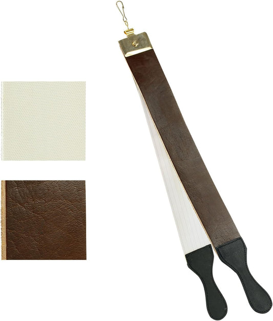 Premium Leather Barber's Strop | Size 23" x 2.5" | Knife Honing & Sharpening | With Swivel Clip | Ideal for Professionals & Enthusiasts