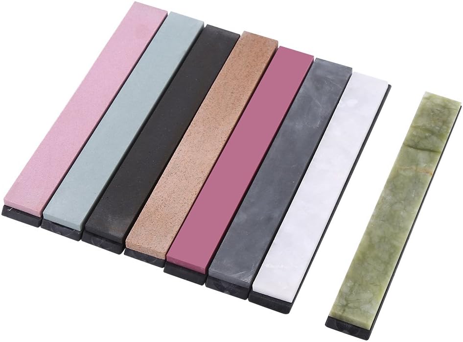 8Pcs Knife Sharpening Whetstone Set – 240 to 10000 Grit Oilstone Knife Sharpener Kit for Kitchen & Outdoor Tools, Professional Polishing Stones