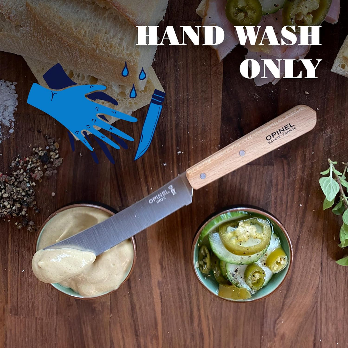 Brunch Knife, Micro-Serrated Speading Breakfast Knife (Natural)