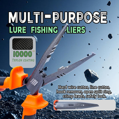 6pc Fishing Tool Kit - Safe Resistant Fishing Pliers with Lanyard, Fillet Knife, Floating Fish LipFishing Braid,Scissors Gripper, Tool Retractor, Fishing Gifts for Men