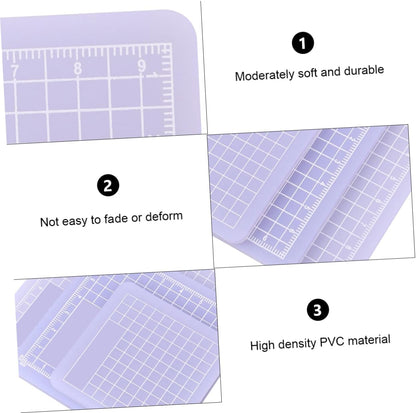3pcs PVC Cutting Mat Translucent Grip Fabric Quilting Cut Mat Durable Non Slip Square Cutting Mat Pad for Scrapbooking Sewing 6x6cm 8x8cm 10x10cm