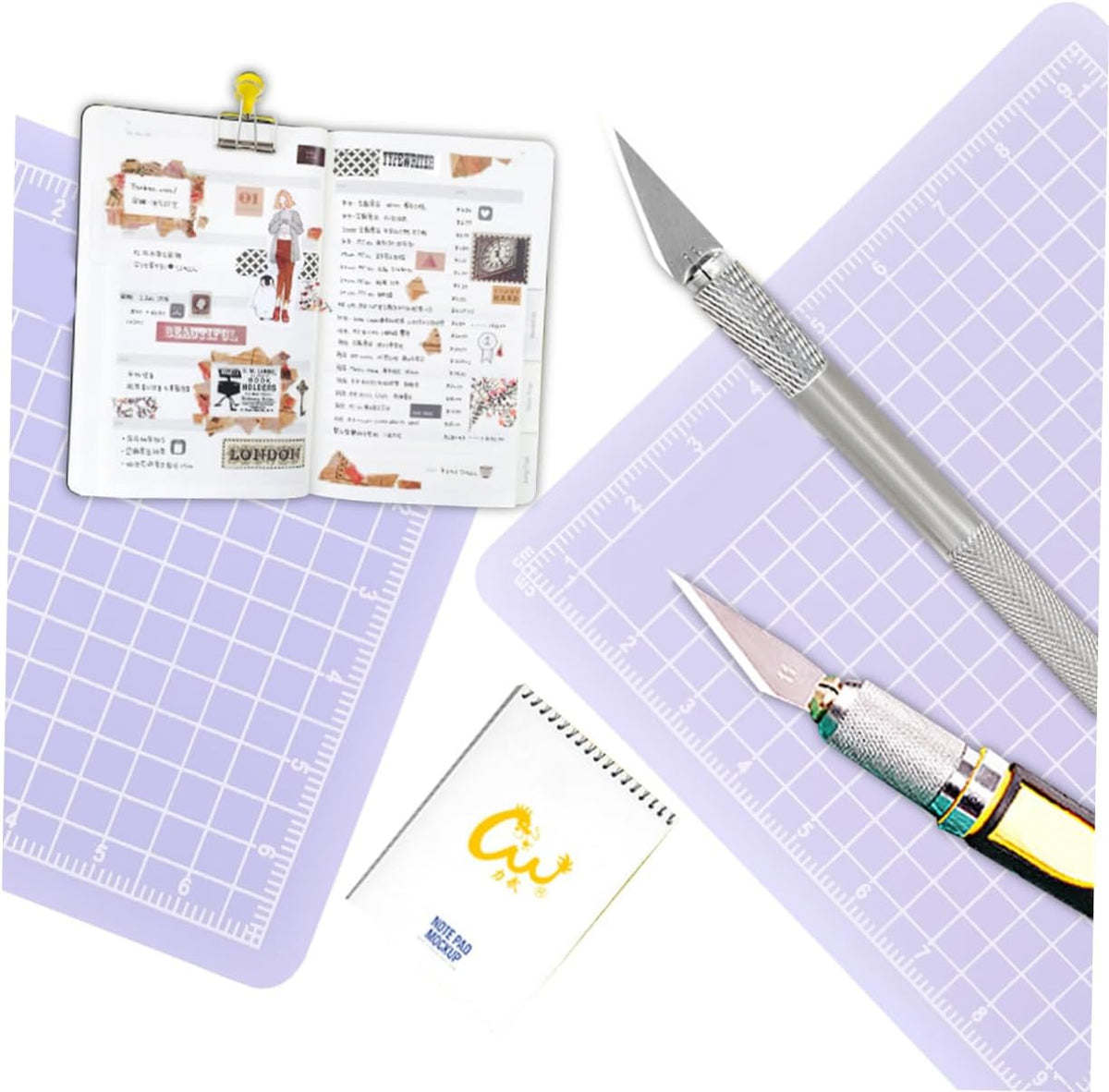 3pcs PVC Cutting Mat Translucent Grip Fabric Quilting Cut Mat Durable Non Slip Square Cutting Mat Pad for Scrapbooking Sewing 6x6cm 8x8cm 10x10cm