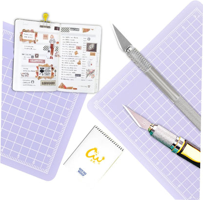 3pcs PVC Cutting Mat Translucent Grip Fabric Quilting Cut Mat Durable Non Slip Square Cutting Mat Pad for Scrapbooking Sewing 6x6cm 8x8cm 10x10cm