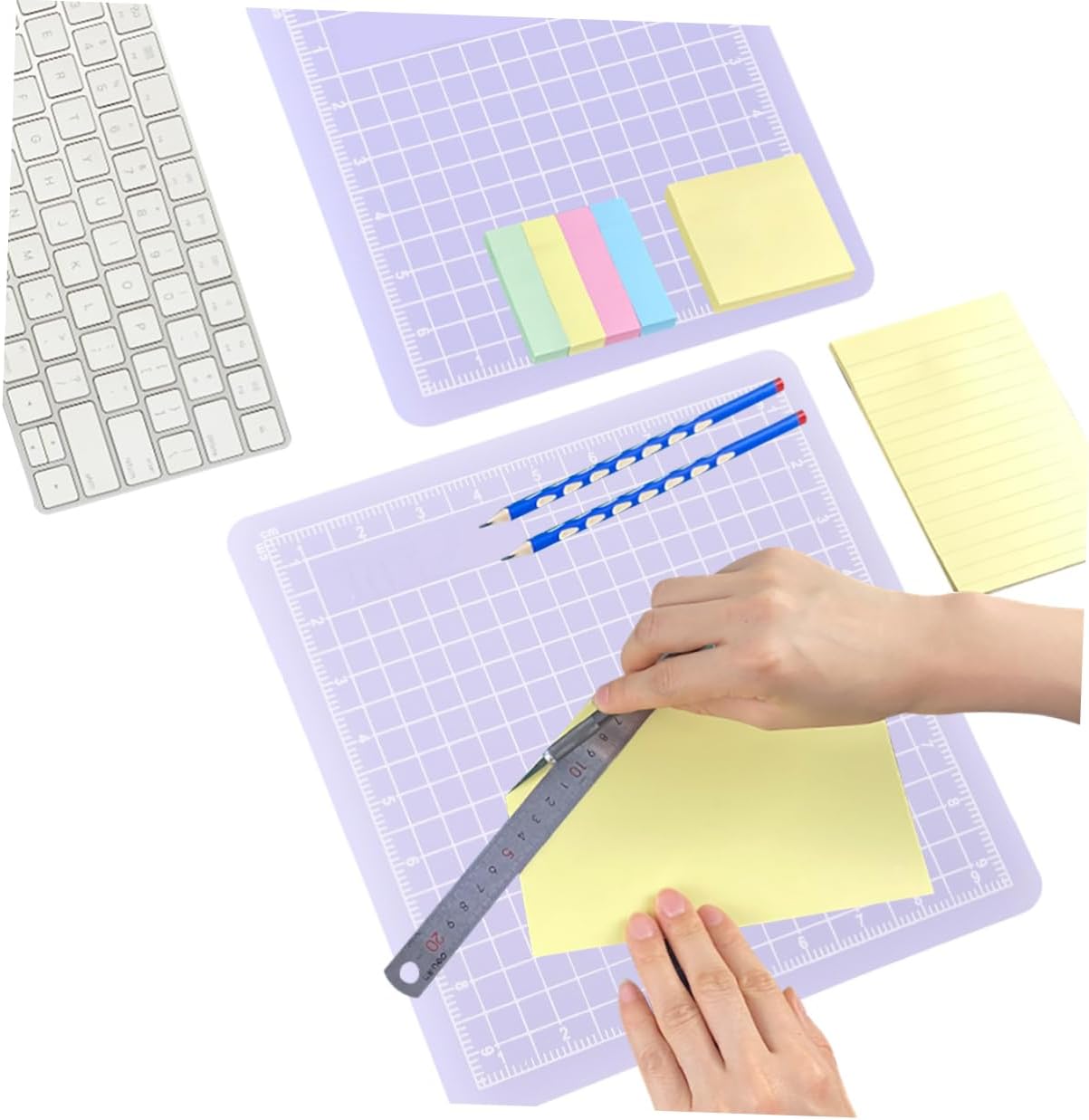 3pcs PVC Cutting Mat Translucent Grip Fabric Quilting Cut Mat Durable Non Slip Square Cutting Mat Pad for Scrapbooking Sewing 6x6cm 8x8cm 10x10cm