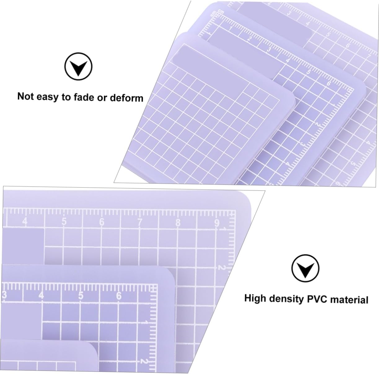 3pcs PVC Cutting Mat Translucent Grip Fabric Quilting Cut Mat Durable Non Slip Square Cutting Mat Pad for Scrapbooking Sewing 6x6cm 8x8cm 10x10cm