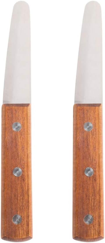 Betolla 7-Inch Clam Knife – Stainless Steel 3-Inch Blade with Riveted Wood Handle, Seafood Shucking Knife Tool for Clams, Oysters & Shellfish