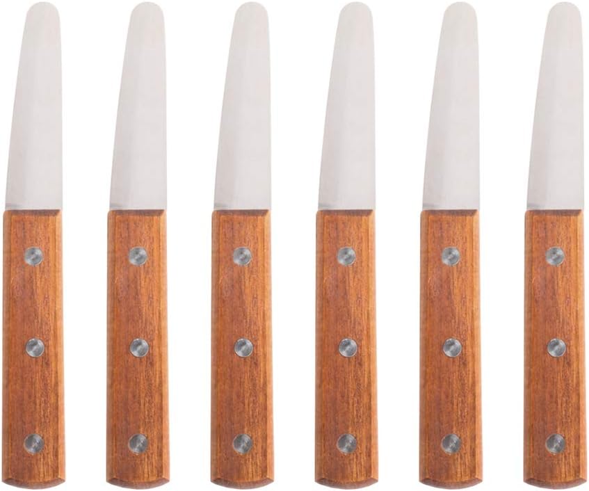 Betolla 7-Inch Clam Knife – Stainless Steel 3-Inch Blade with Riveted Wood Handle, Seafood Shucking Knife Tool for Clams, Oysters & Shellfish