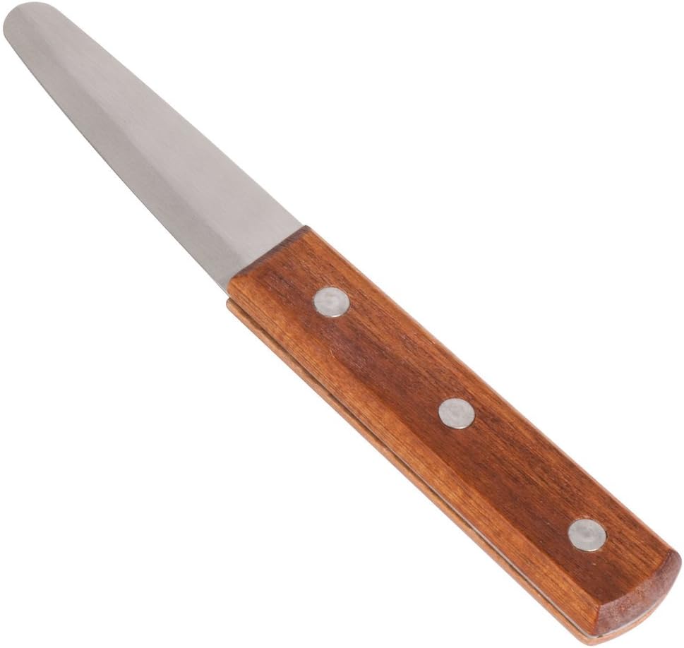Betolla 7-Inch Clam Knife – Stainless Steel 3-Inch Blade with Riveted Wood Handle, Seafood Shucking Knife Tool for Clams, Oysters & Shellfish
