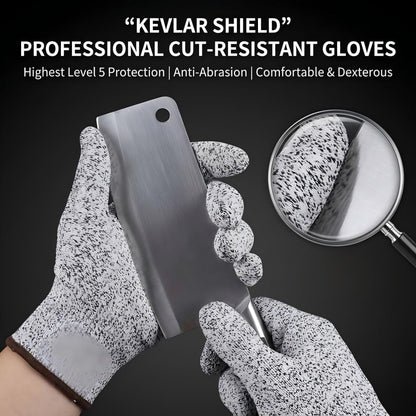 Cut Resistant Gloves Food Grade HDPE - Kitchen Safety Gloves for Chef Meat Cutting Oyster Shucking Mandoline Slicing