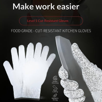Cut Resistant Gloves Food Grade HDPE - Kitchen Safety Gloves for Chef Meat Cutting Oyster Shucking Mandoline Slicing