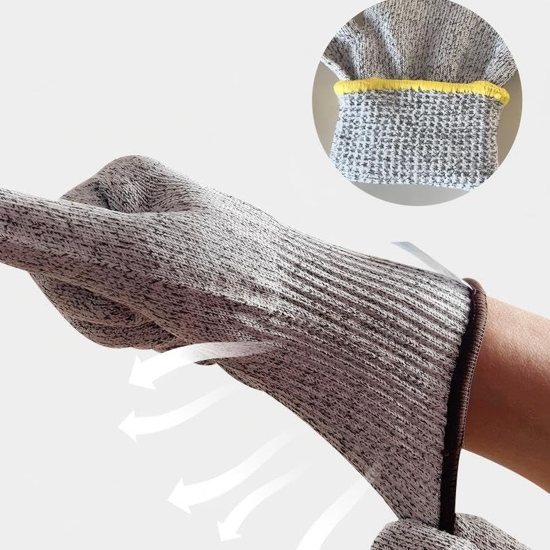 Cut Resistant Gloves Food Grade HDPE - Kitchen Safety Gloves for Chef Meat Cutting Oyster Shucking Mandoline Slicing