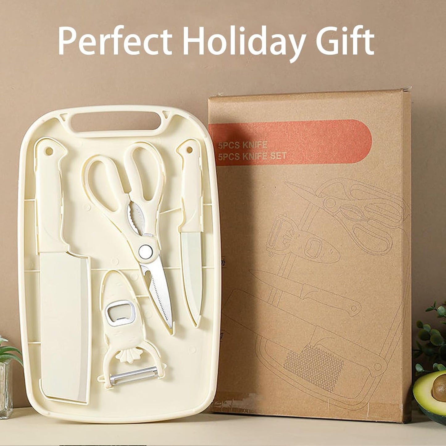 Knife and Cutting Board Set for Camping Travel College,Green