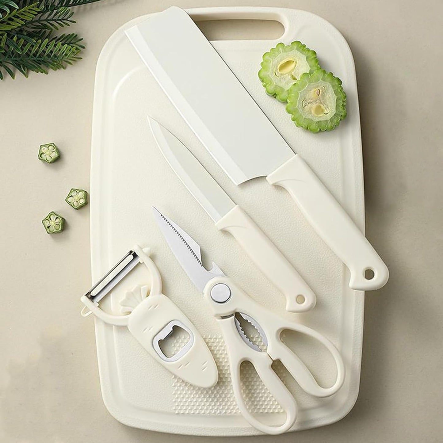 Knife and Cutting Board Set for Camping Travel College,Green