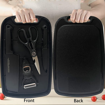 Knife and Cutting Board Set for Camping Travel College,Green