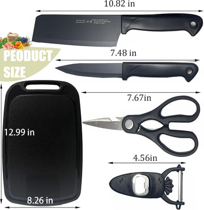 Knife and Cutting Board Set for Camping Travel College,Green