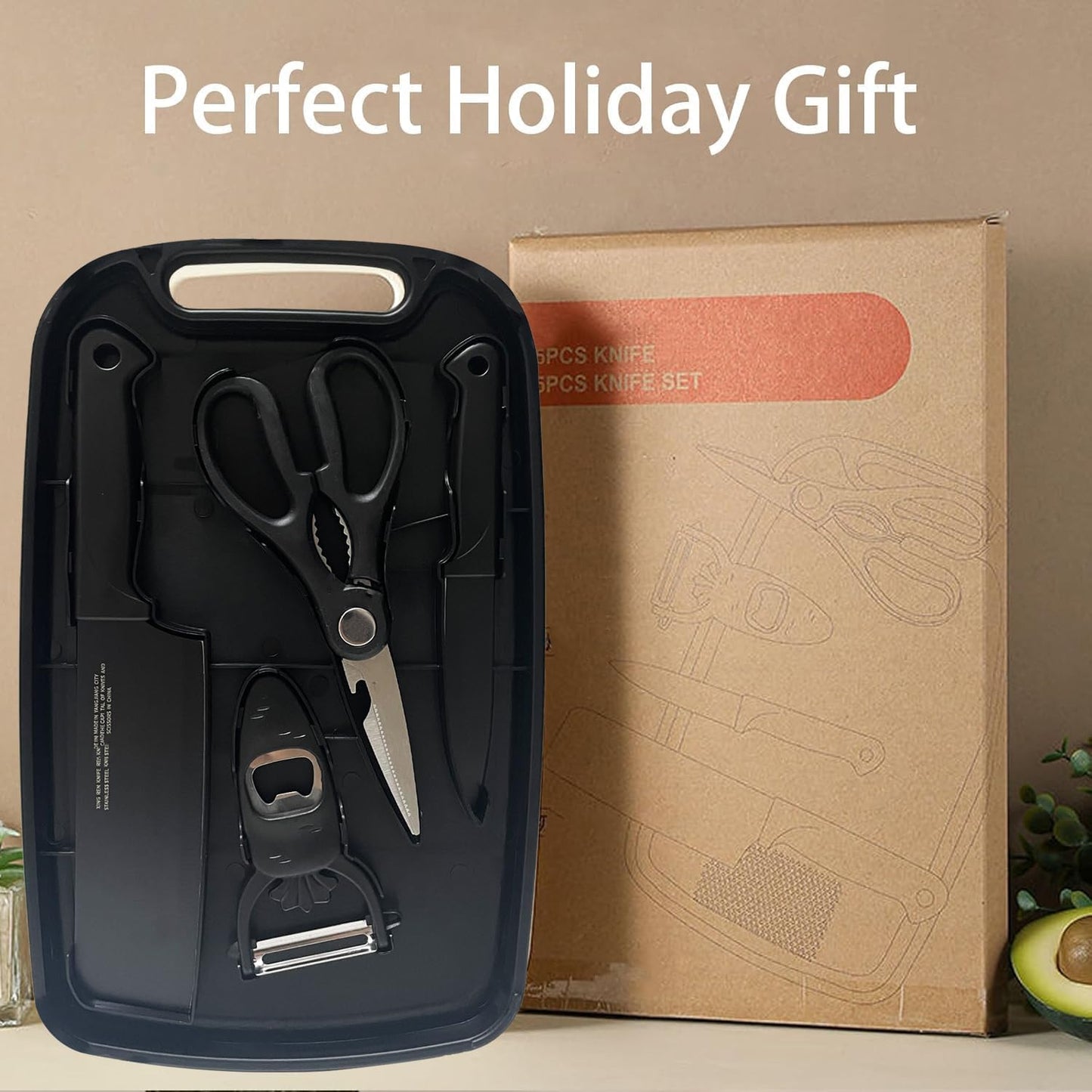 Knife and Cutting Board Set for Camping Travel College,Green