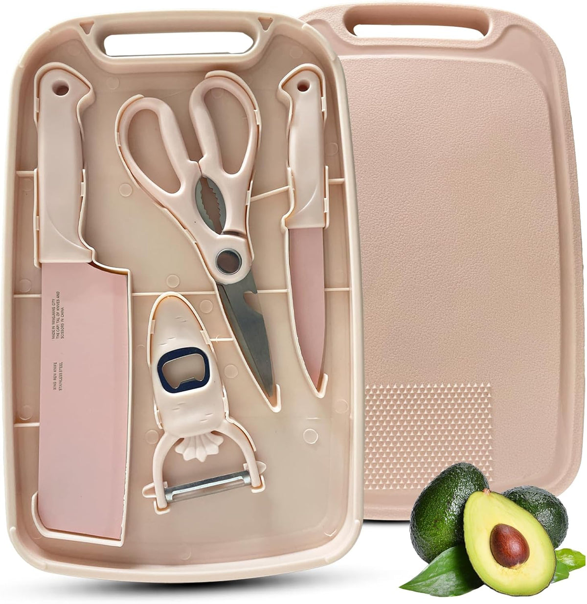 Knife and Cutting Board Set for Camping Travel College,Green