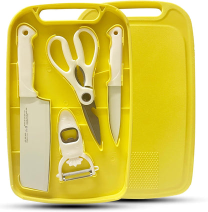 Knife and Cutting Board Set for Camping Travel College,Green