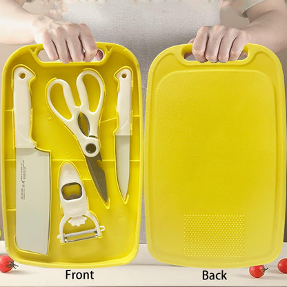 Knife and Cutting Board Set for Camping Travel College,Green