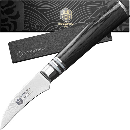 2.75-Inch Bird's Beak Tourne Paring Knife - Ronin Series - Forged High Carbon 7Cr17MoV Stainless Steel - Pakkawood Handle with Blade Guard