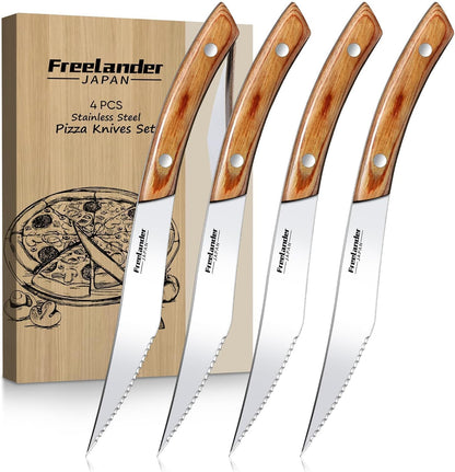 Professional Butcher Knife Set with Roll Bag for Meat Cutting | Full Tang Meat Cleaver with Ergonomic Wood Handle, Prolonged Edge Retention, Robust Blade, Portable Grill Knife Set for Men