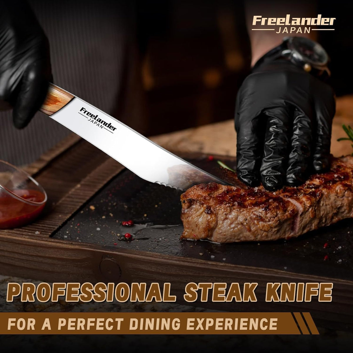 Professional Butcher Knife Set with Roll Bag for Meat Cutting | Full Tang Meat Cleaver with Ergonomic Wood Handle, Prolonged Edge Retention, Robust Blade, Portable Grill Knife Set for Men