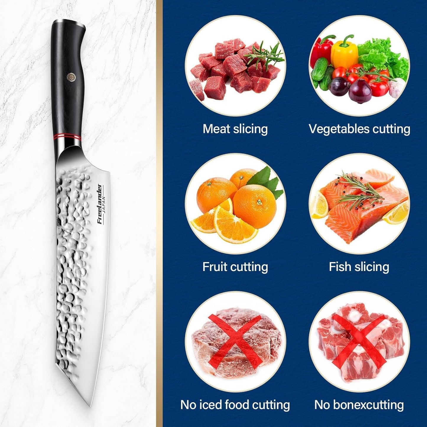 Professional Butcher Knife Set with Roll Bag for Meat Cutting | Full Tang Meat Cleaver with Ergonomic Wood Handle, Prolonged Edge Retention, Robust Blade, Portable Grill Knife Set for Men