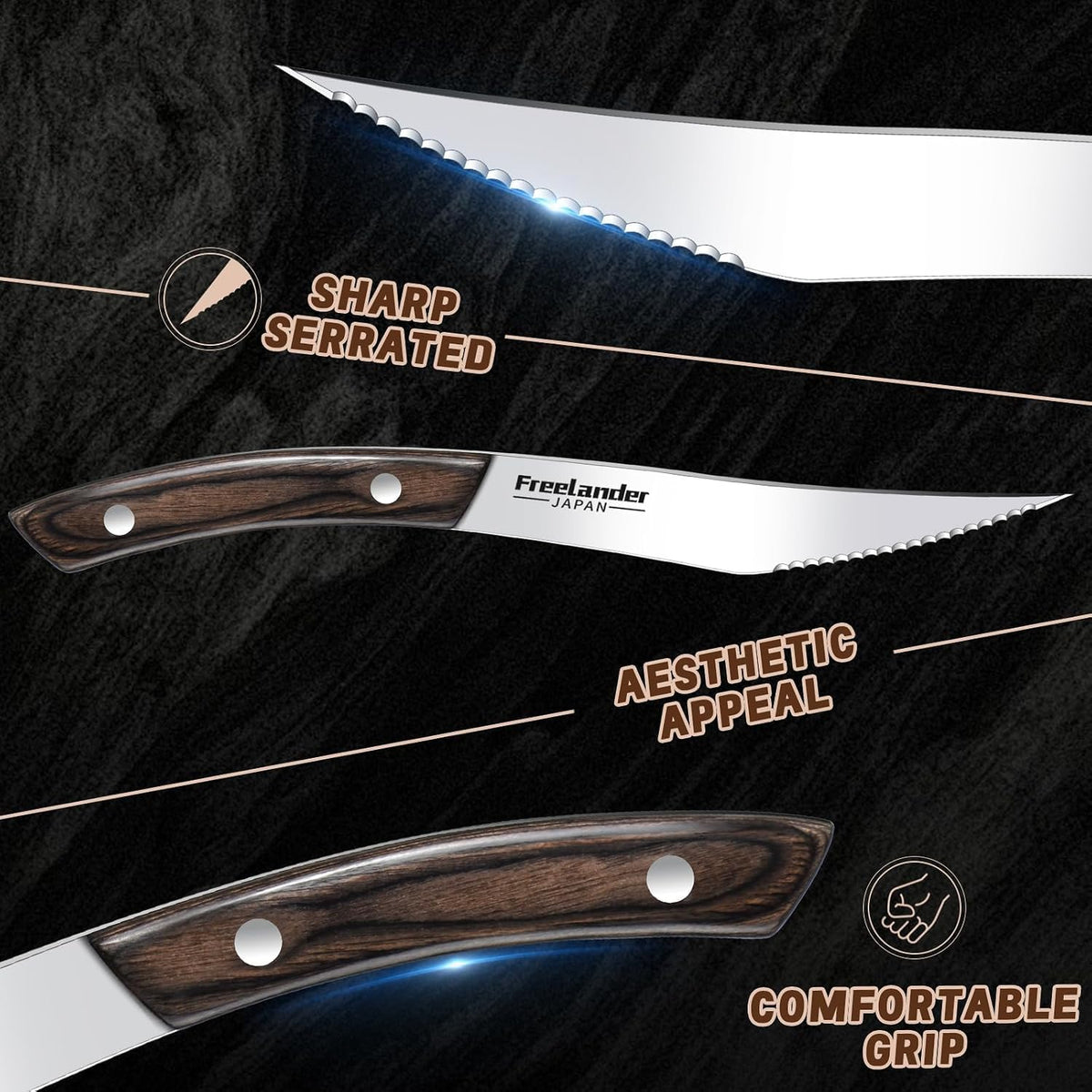 Professional Butcher Knife Set with Roll Bag for Meat Cutting | Full Tang Meat Cleaver with Ergonomic Wood Handle, Prolonged Edge Retention, Robust Blade, Portable Grill Knife Set for Men
