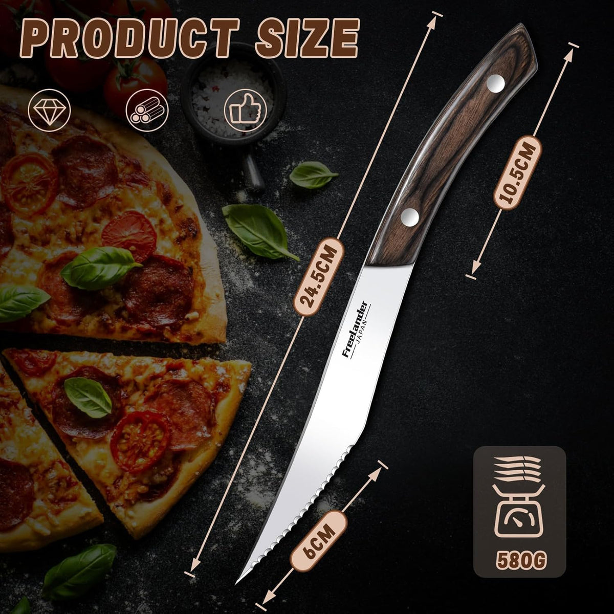 Professional Butcher Knife Set with Roll Bag for Meat Cutting | Full Tang Meat Cleaver with Ergonomic Wood Handle, Prolonged Edge Retention, Robust Blade, Portable Grill Knife Set for Men