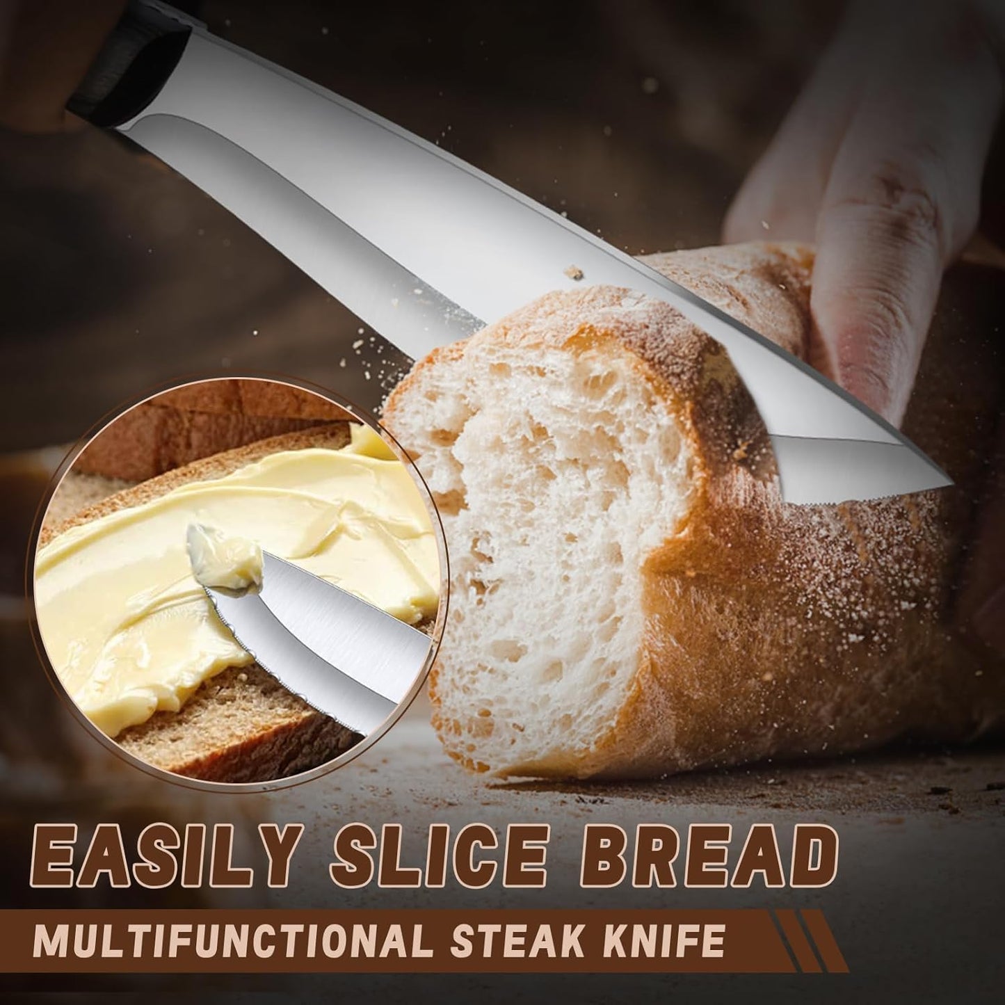 Professional Butcher Knife Set with Roll Bag for Meat Cutting | Full Tang Meat Cleaver with Ergonomic Wood Handle, Prolonged Edge Retention, Robust Blade, Portable Grill Knife Set for Men