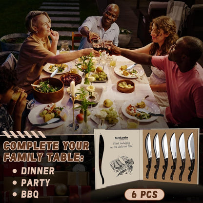 Professional Butcher Knife Set with Roll Bag for Meat Cutting | Full Tang Meat Cleaver with Ergonomic Wood Handle, Prolonged Edge Retention, Robust Blade, Portable Grill Knife Set for Men