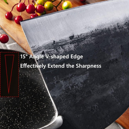 Professional Butcher Knife Set with Roll Bag for Meat Cutting | Full Tang Meat Cleaver with Ergonomic Wood Handle, Prolonged Edge Retention, Robust Blade, Portable Grill Knife Set for Men