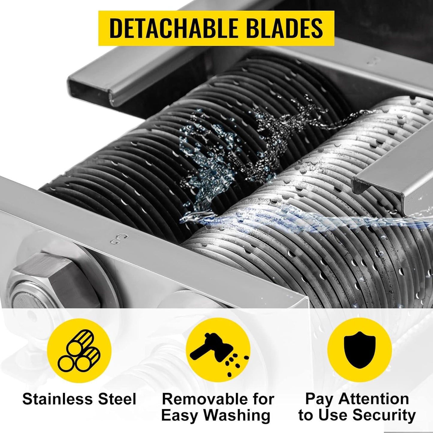 850W Meat Slicer, Commercial Meat Cutting Machine, Stainless Steel, 5 mm Thickness, Detachable Blades, Electric Food Slicer for Home Kitchen Restaurant Supermarket