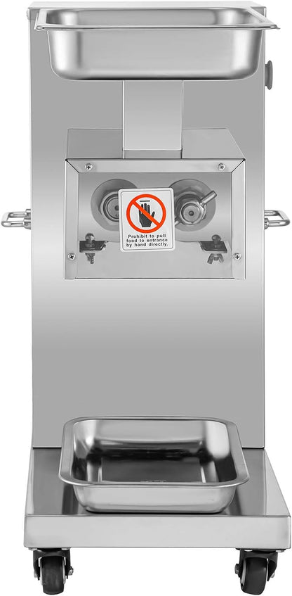 850W Meat Slicer, Commercial Meat Cutting Machine, Stainless Steel, 5 mm Thickness, Detachable Blades, Electric Food Slicer for Home Kitchen Restaurant Supermarket