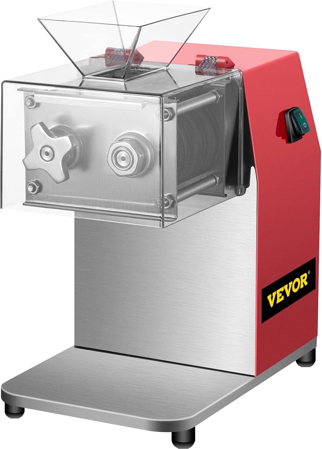 850W Meat Slicer, Commercial Meat Cutting Machine, Stainless Steel, 5 mm Thickness, Detachable Blades, Electric Food Slicer for Home Kitchen Restaurant Supermarket