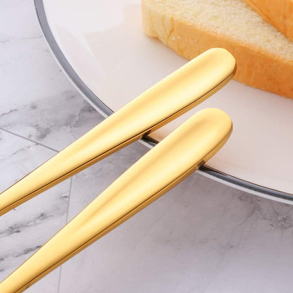 Butter Knives, 18/10 Stainless Steel 6.10 Inch Gold Cheese Spreader Knives Set in Black Gift Box, Dishwasher Safe, Set of 8