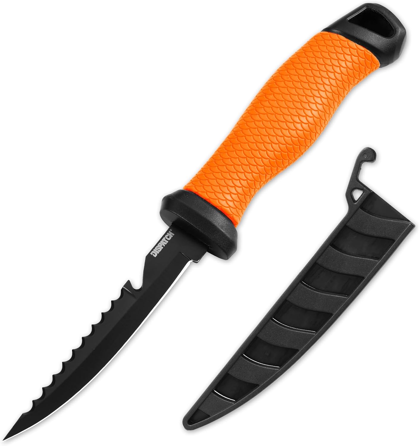 Professional Fish Fillet Knife 7 inch - Stainless Steel Blade for Salmon/Meat, Non-Slip PP Golf Grip & Sheath