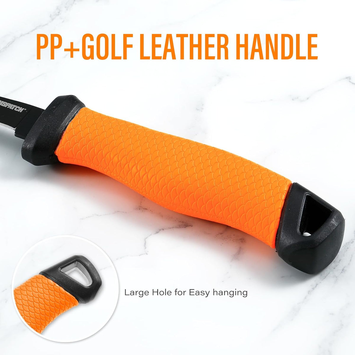 Professional Fish Fillet Knife 7 inch - Stainless Steel Blade for Salmon/Meat, Non-Slip PP Golf Grip & Sheath
