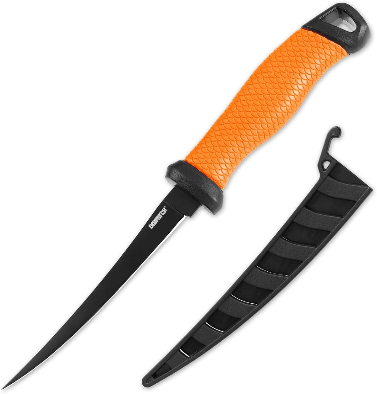 Professional Fish Fillet Knife 7 inch - Stainless Steel Blade for Salmon/Meat, Non-Slip PP Golf Grip & Sheath