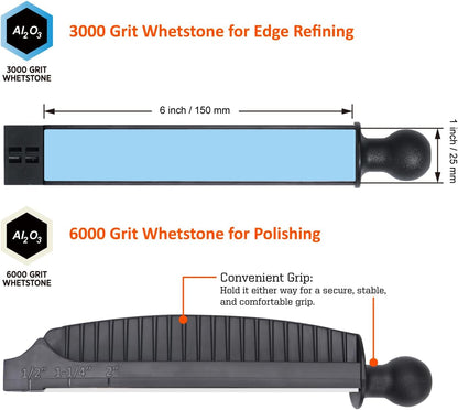 2-Piece Soak-Free Whetstones Refill 3000 & 6000 Grit 1" x 6" / 25 x 150 mm for 202H