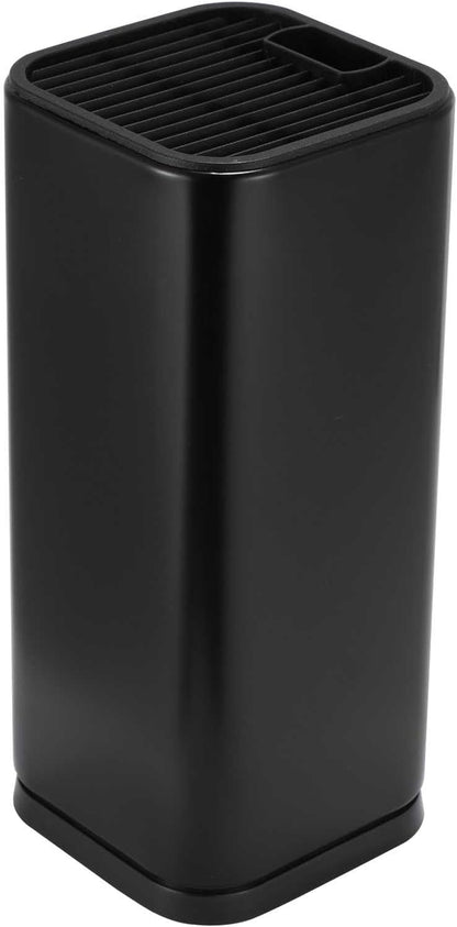 Universal Knife Block Holder, Stainless Steel Knife Stand Without Knives, Safe Space Saver Stable Knife Storage with Scissors Slot, Detachable for Easy Cleaning, Kitchen Organizer, Black