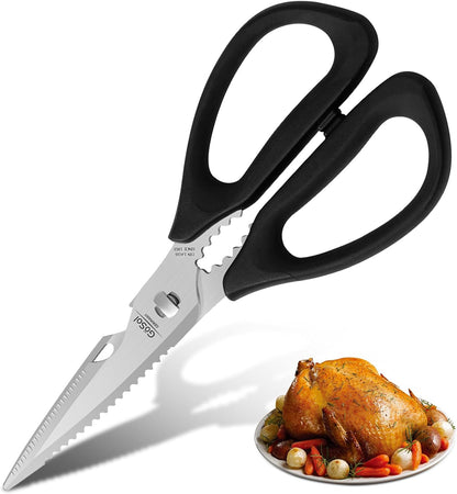 Kitchen Scissors Come Apart Kitchen Shears for Food Heavy Duty Shears for Chicken Bone Nutcracker Bottle Can Opener Premium Stainless Steel Scissors 01B